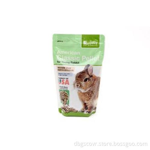 Recyclable Moisture Proof Zipper Pet Food Bags For Rabbit